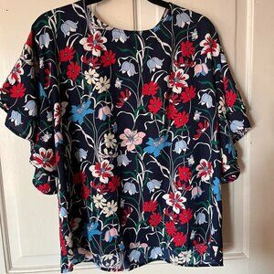 Bobeau Floral Blouse - Size Medium